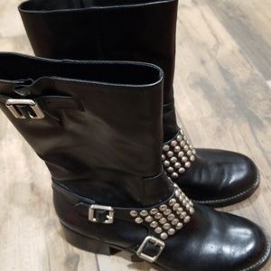 BCBGeneration Studded Black Moto Boots